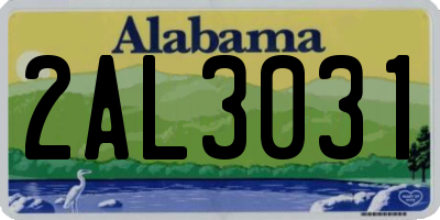 AL license plate 2AL3031