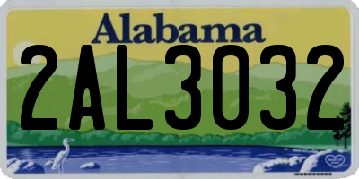 AL license plate 2AL3032