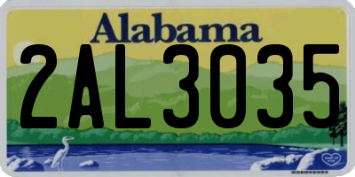 AL license plate 2AL3035