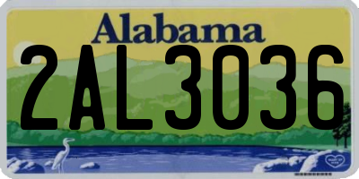 AL license plate 2AL3036