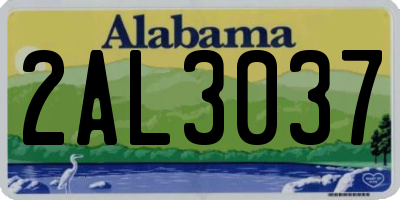 AL license plate 2AL3037