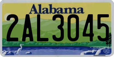 AL license plate 2AL3045