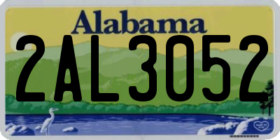 AL license plate 2AL3052