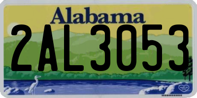 AL license plate 2AL3053