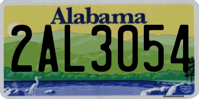 AL license plate 2AL3054