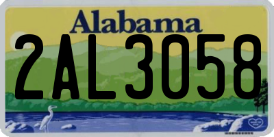 AL license plate 2AL3058