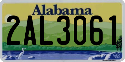 AL license plate 2AL3061