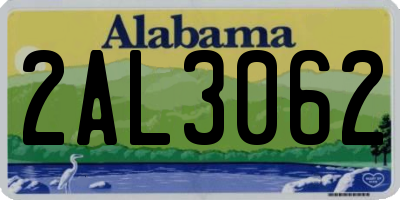 AL license plate 2AL3062
