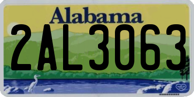 AL license plate 2AL3063