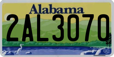 AL license plate 2AL3070