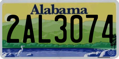 AL license plate 2AL3074