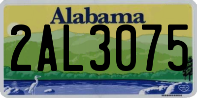 AL license plate 2AL3075