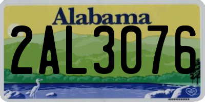 AL license plate 2AL3076