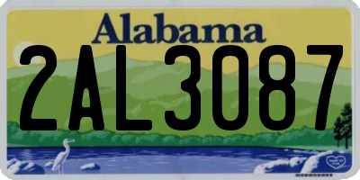 AL license plate 2AL3087