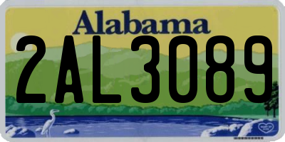 AL license plate 2AL3089