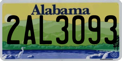 AL license plate 2AL3093