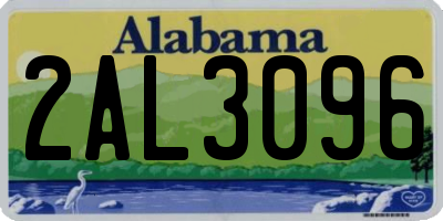 AL license plate 2AL3096