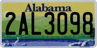 AL license plate 2AL3098