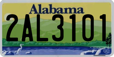 AL license plate 2AL3101