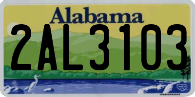 AL license plate 2AL3103