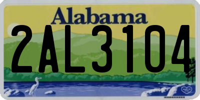 AL license plate 2AL3104