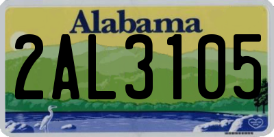 AL license plate 2AL3105