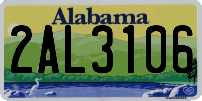 AL license plate 2AL3106
