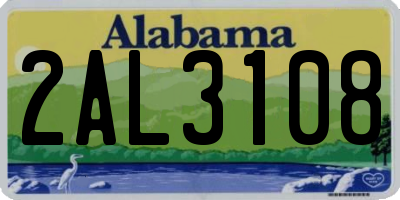 AL license plate 2AL3108