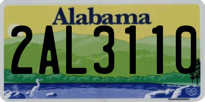 AL license plate 2AL3110
