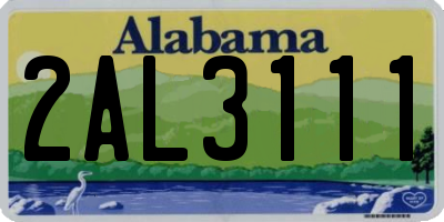 AL license plate 2AL3111