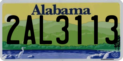 AL license plate 2AL3113