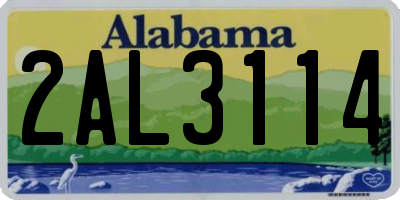 AL license plate 2AL3114