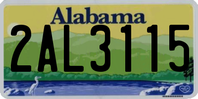 AL license plate 2AL3115