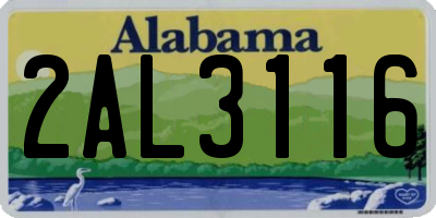 AL license plate 2AL3116