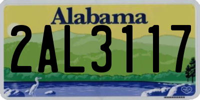 AL license plate 2AL3117