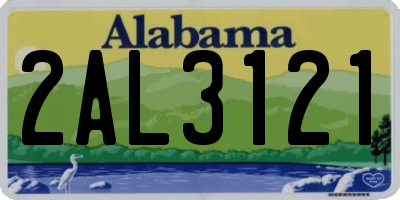 AL license plate 2AL3121