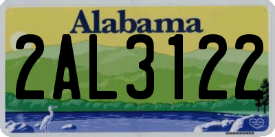 AL license plate 2AL3122
