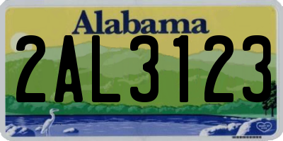 AL license plate 2AL3123