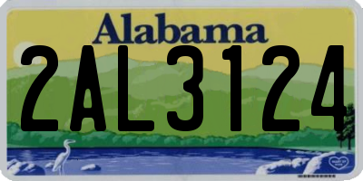 AL license plate 2AL3124