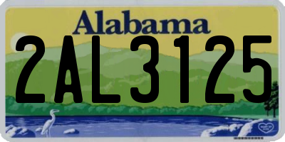 AL license plate 2AL3125