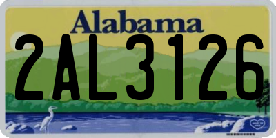 AL license plate 2AL3126