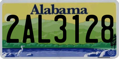 AL license plate 2AL3128