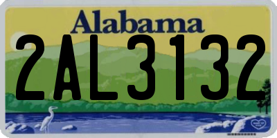 AL license plate 2AL3132