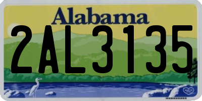 AL license plate 2AL3135