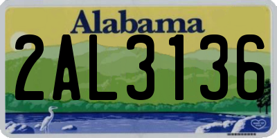 AL license plate 2AL3136