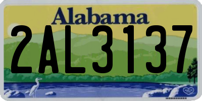 AL license plate 2AL3137