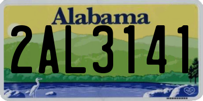 AL license plate 2AL3141