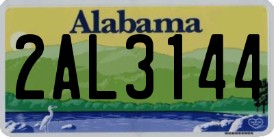 AL license plate 2AL3144