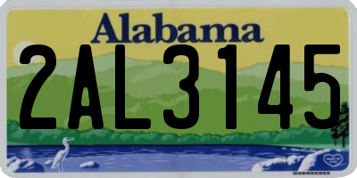 AL license plate 2AL3145