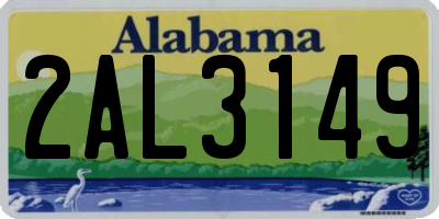 AL license plate 2AL3149